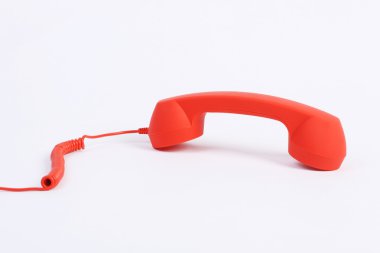 Kırmızı kanca kapalı telefon ahizesi