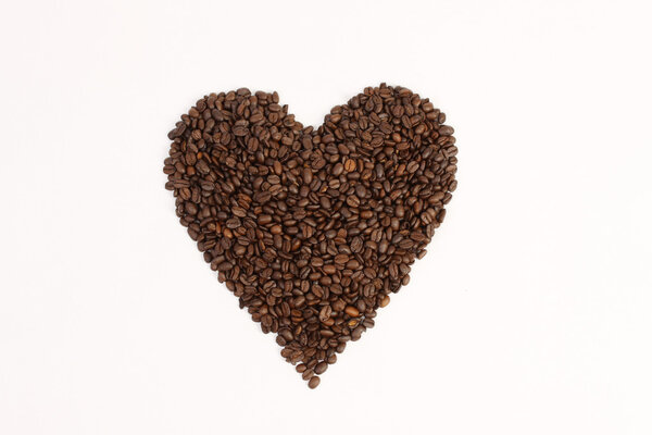 Heart of coffee beans
