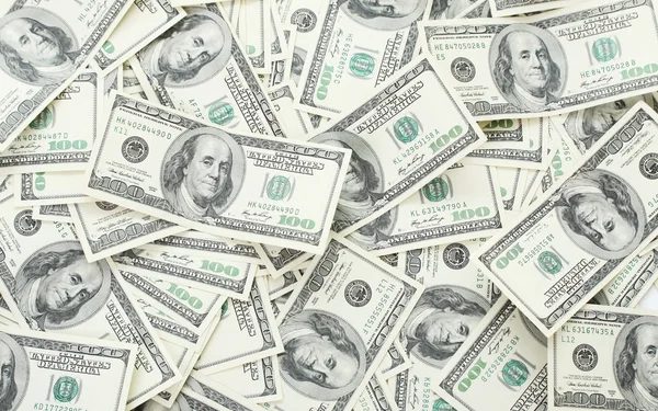 Hintergrund mit Geld amerikanischer Hundert-Dollar-Scheine — Stockfoto