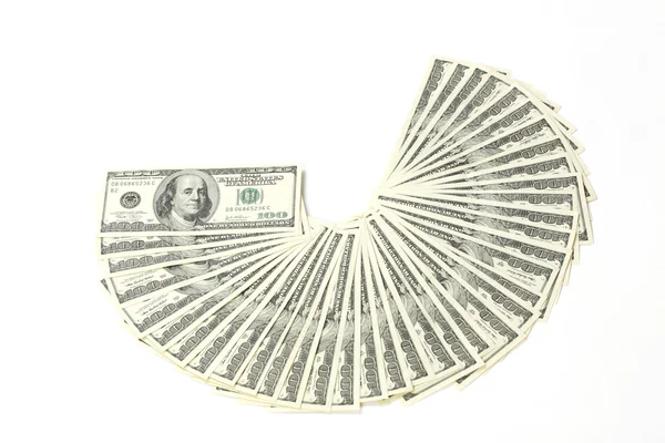 Geldflapper amerikanische Hundert-Dollar-Scheine — Stockfoto