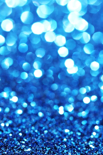 蓝色的闪光圣诞抽象背景、 焦抽象圣诞节背景 — 图库照片