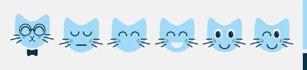 kedi kafası çizgi film simgesi beyaz arkaplanda izole