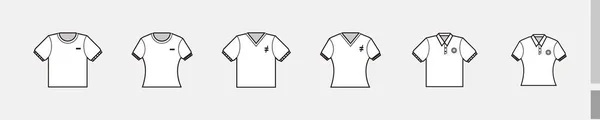 White Shirt Collared Clothes Pocket Short Sleeves Shirt Production Clothing — Stock Vector