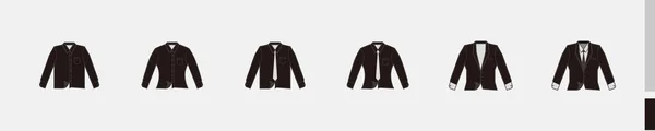 Formální Oblečení Kravatou Kapsou Dlouhé Rukávy Formální Oblečení Smoking Černých — Stockový vektor