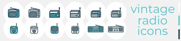 radyo simgeleri ayarlandı - basit çizgi çizimi