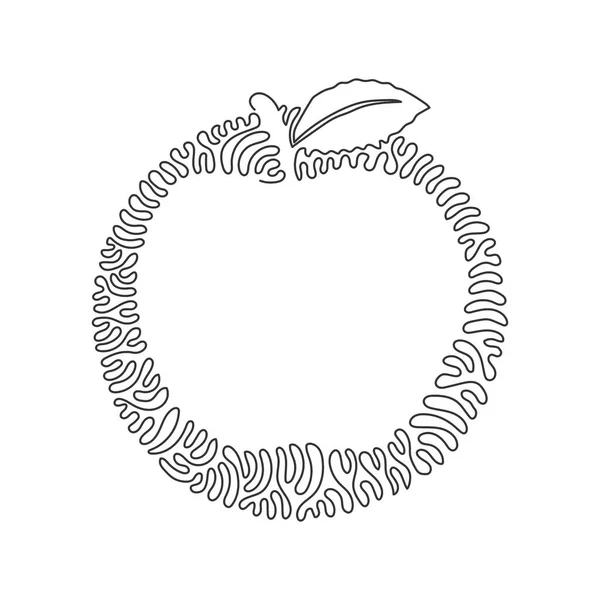 Eine Durchgehende Linie Zeichnet Ganze Gesunde Äpfel Organisch Für Obstgarten — Stockvektor