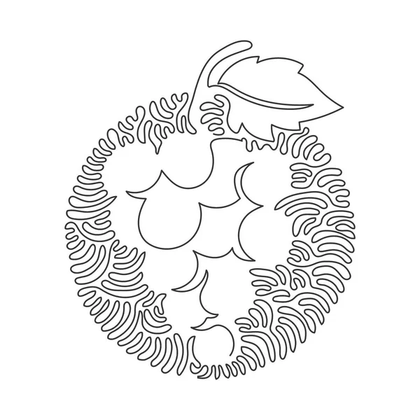 Einzeilige Zeichnung Gesunder Bio Trauben Für Das Weinberg Logo Frisches — Stockvektor