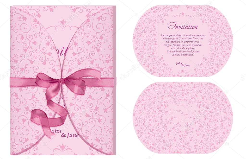 Invitation card with floral background