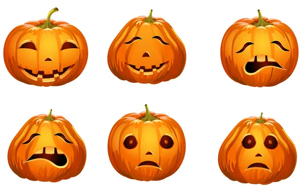 Conjunto de calabazas de halloween — Archivo Imágenes Vectoriales