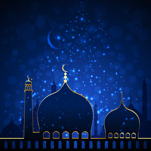 Islamic Mosque in nightlights