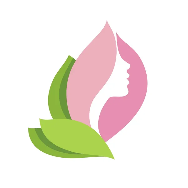 Ženská tvář profil vytvořený květy růžových poupat — Stock fotografie