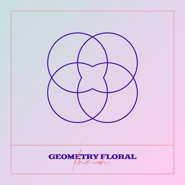 Abstrakt Geometrisk Blomma Enkel Linjeikon Monokroma Polygonala Växter Vektor — Stock vektor