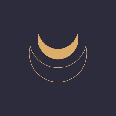 Simya 'nın gizemli mistik sihirli tılsım çizgisi simgesi. Ruhsal okültizm objesi. Liine geometrik rozeti.