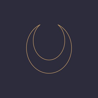 Simya 'nın gizemli mistik sihirli tılsım çizgisi simgesi. Ruhsal okültizm objesi. Liine geometrik rozeti.