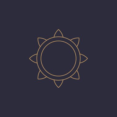 Simya 'nın gizemli mistik sihirli tılsım çizgisi simgesi. Ruhsal okültizm objesi. Liine geometrik rozeti.