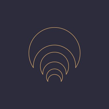 Simya 'nın gizemli mistik sihirli tılsım çizgisi simgesi. Ruhsal okültizm objesi. Liine geometrik rozeti.