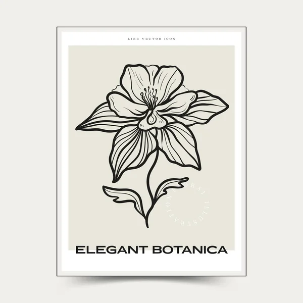Arti Murali Astratte Botaniche Collezione Poster Vettoriali Floreali — Vettoriale Stock