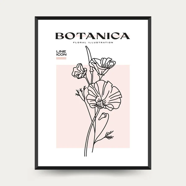 Элегантное Ботаническое Абстрактное Настенное Искусство Коллекция Цветочных Векторных Плакатов — стоковый вектор