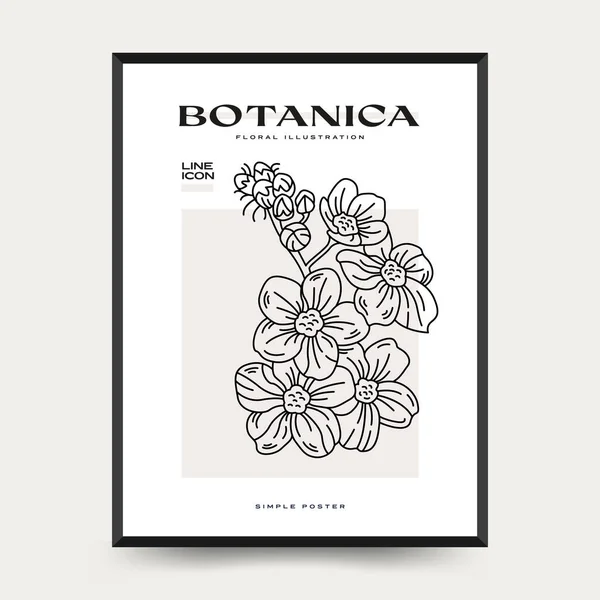 Элегантное Ботаническое Абстрактное Настенное Искусство Коллекция Цветочных Векторных Плакатов — стоковый вектор