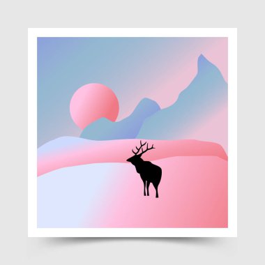 Soyut gradyan modern yüzyıl ortası modern manzara şablonu