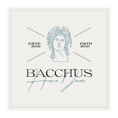 Antik Yunan klasik heykelleri vektör logosu. Modern dövme ve logotip. El çizimi efsanevi trend taşıyıcı