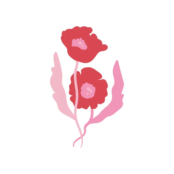 Розовые Цветочные Элементы Цветы Зеленые Рыбки Цветочный Плакат Приглашение Векторное — стоковый вектор