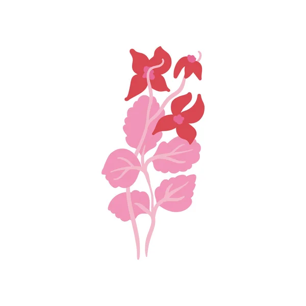 Elementi Floreali Rosa Fiore Foglie Verdi Moderna Moda Matisse Stile — Vettoriale Stock