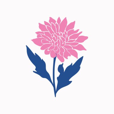 Botanik bahçesi çiçekleri. Renkli düz vektör çizimi. Soyut modern trend vektör illüstrasyonu. Posterler, instagram yazıları ve çıkartmalar için mükemmel..