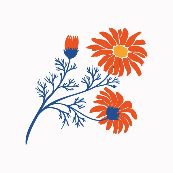 Ботанический Сад Цветочные Растения Цветная Плоская Векторная Иллюстрация Абстрактная Современная — стоковый вектор