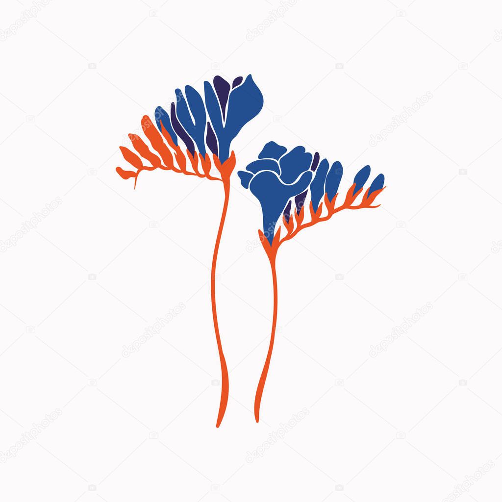 Botanical garden floral plants. Colorful flat vector illustration. Abstract contemporary modern trendy vector illustration. Perfect for posters, instagram posts, stickers.