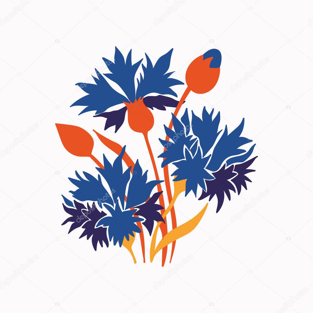 Botanical garden floral plants. Colorful flat vector illustration. Abstract contemporary modern trendy vector illustration. Perfect for posters, instagram posts, stickers.