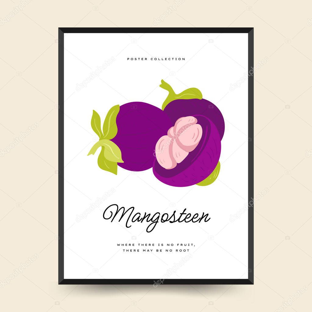 Abstract tropical fruits posters template. Modern trendy minimal style. Hand drawn design for wallpaper, wall decor, print, postcard, cover, template, banner. 
