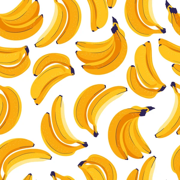 Банан Фруктовый Бесшовный Узор Ручной Росписи Вегетарианские Векторы Питания Повторяют — стоковый вектор
