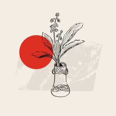 Geleneksel Japon vektör illüstrasyonu. Geleneksel Japonya. Asya konsepti. Klasik sanat. Posterler, kitap kapakları, broşürler, broşürler için tasarım.