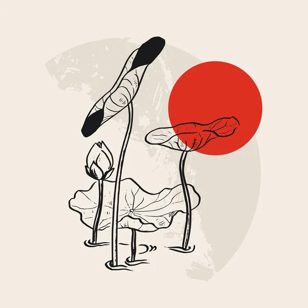 Традиционная Японская Векторная Иллюстрация Традиционные Японцы Азиатская Концепция Винтажное Искусство — стоковый вектор