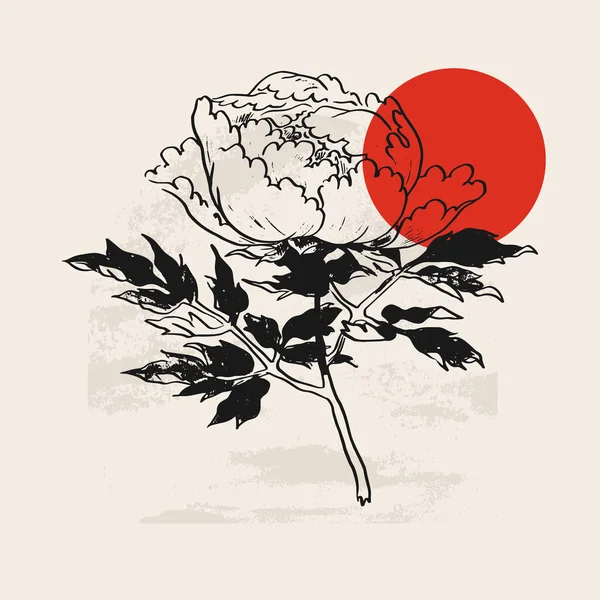 Geleneksel Japon vektör illüstrasyonu. Geleneksel Japonya. Asya konsepti. Klasik sanat. Posterler, kitap kapakları, broşürler, broşürler için tasarım.