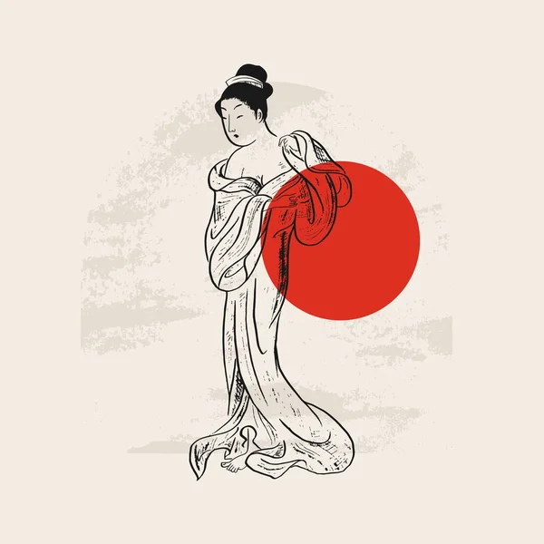 Traditionele Japanse Vector Illustratie Traditioneel Van Japan Aziatisch Concept Vintage — Stockvector