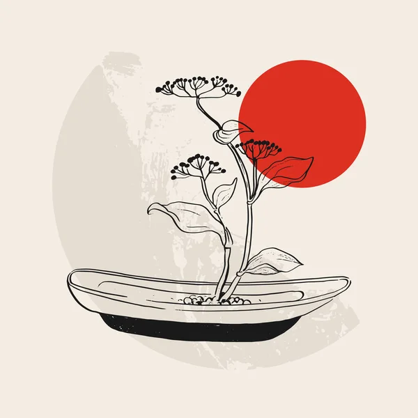 Ilustração Tradicional Vetor Japonês Tradicional Japão Conceito Asiático Arte Vintage — Vetor de Stock