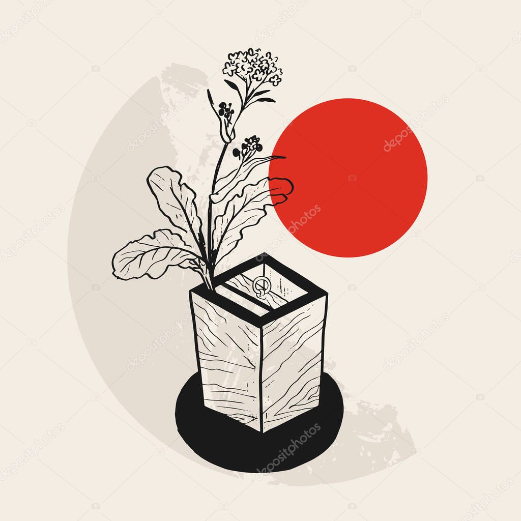 Traditional Japanese vector illustration. Traditional of Japan. Asian concept. Vintage art. Design for posters, book covers, brochures, flyers.