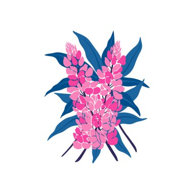 Çiçek elementleri. Çiçek ve yeşil yapraklar. Modern trend Matisse minimal tarzı. Çiçek posteri, davet. Tebrik kartı veya davet tasarımı için vektör düzenlemeleri