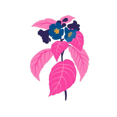 Çiçek elementleri. Çiçek ve yeşil yapraklar. Modern trend Matisse minimal tarzı. Çiçek posteri, davet. Tebrik kartı veya davet tasarımı için vektör düzenlemeleri