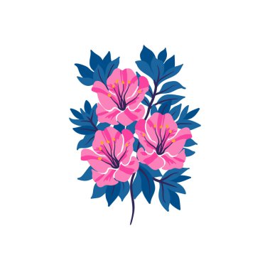 Çiçek elementleri. Çiçek ve yeşil yapraklar. Modern trend Matisse minimal tarzı. Çiçek posteri, davet. Tebrik kartı veya davet tasarımı için vektör düzenlemeleri