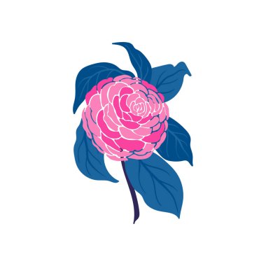 Çiçek elementleri. Çiçek ve yeşil yapraklar. Modern trend Matisse minimal tarzı. Çiçek posteri, davet. Tebrik kartı veya davet tasarımı için vektör düzenlemeleri