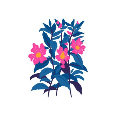 Çiçek elementleri. Çiçek ve yeşil yapraklar. Modern trend Matisse minimal tarzı. Çiçek posteri, davet. Tebrik kartı veya davet tasarımı için vektör düzenlemeleri