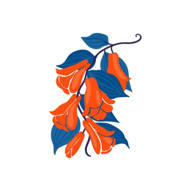 Çiçek elementleri. Çiçek ve yeşil yapraklar. Modern trend Matisse minimal tarzı. Çiçek posteri, davet. Tebrik kartı veya davet tasarımı için vektör düzenlemeleri