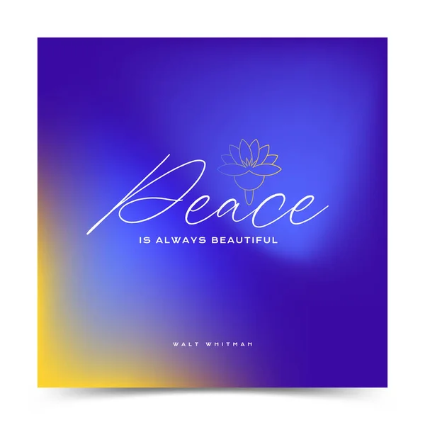 Peace Instagram Zitate Gelber Und Blauer Hintergrund — Stockvektor