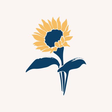 Barış illüstrasyonu. El mavi ve sarı renklerde çizilmiş. Poster, kart ve sosyal medya için vektör.