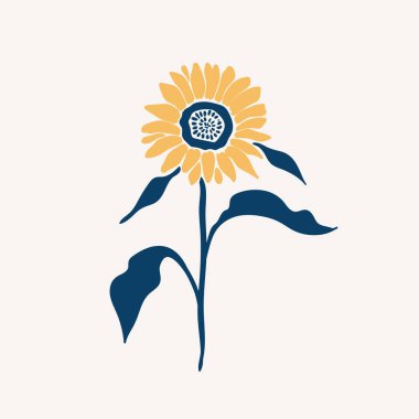 Barış illüstrasyonu. El mavi ve sarı renklerde çizilmiş. Poster, kart ve sosyal medya için vektör.