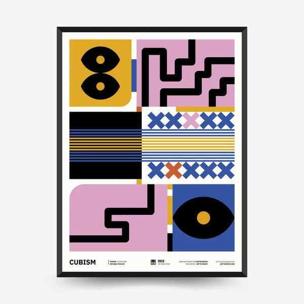Αφηρημένες Καλλιτεχνικές Αφίσες Για Έκθεση Τέχνης Διάνυσμα Πρότυπο Πρωτόγονα Σχήματα — Διανυσματικό Αρχείο