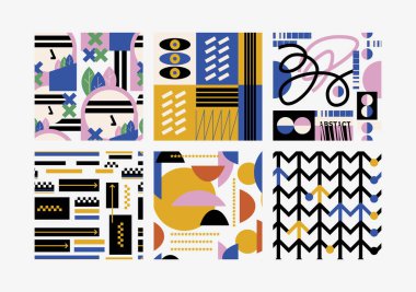 Soyut, pürüzsüz desen. Soyut modern trend vektör illüstrasyonu. Bauhaus geometrik desen arkaplanı.